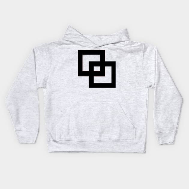 Inter Squares - Black Kids Hoodie by DWHT71